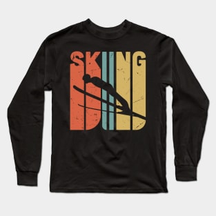 Retro SKIING /  Skiing lover gift idea / Skiing fan present / winter sports / ski jumping gift Long Sleeve T-Shirt